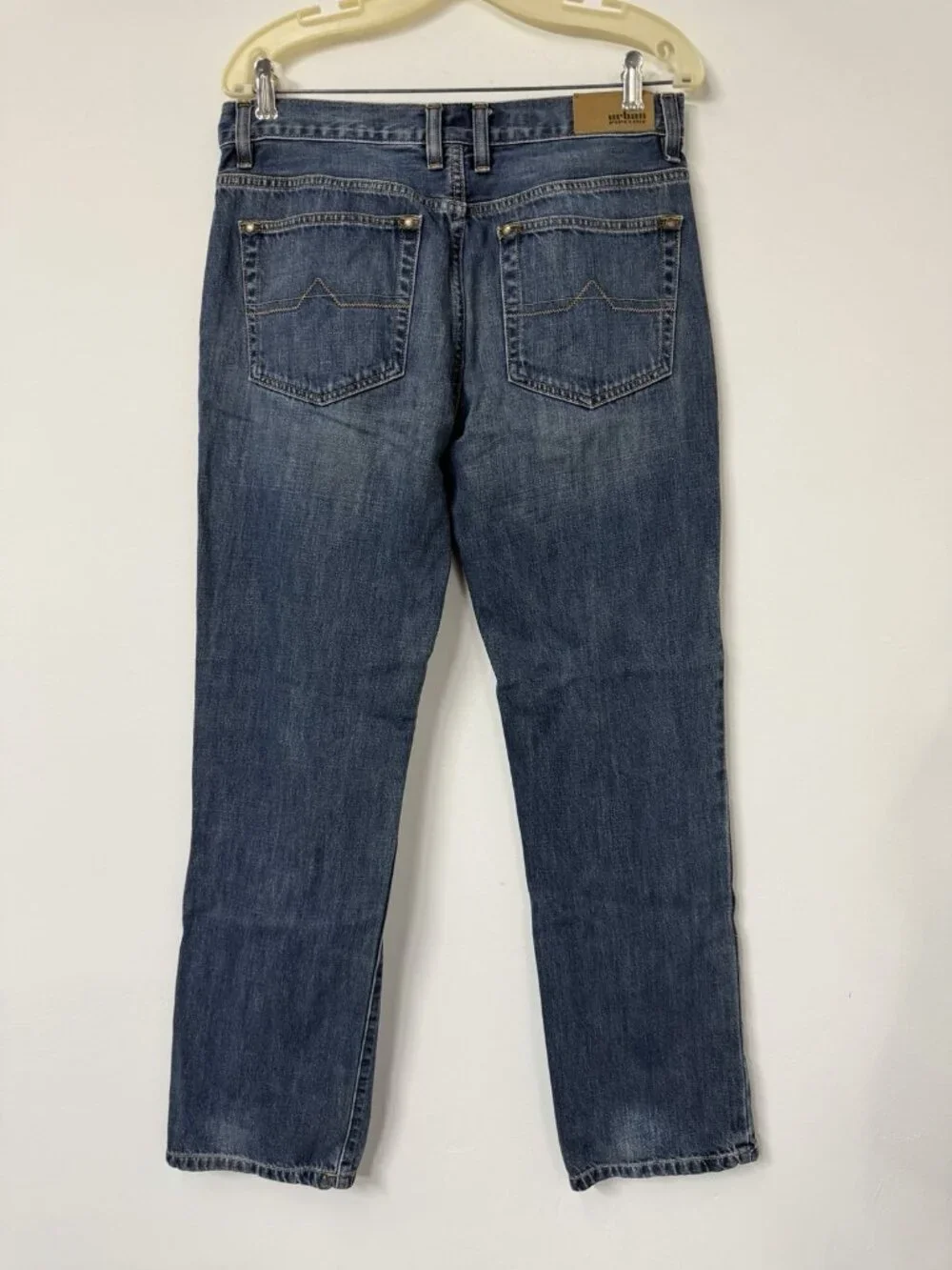 Urban Pipeline Jeans Men 32x32 Blue Denim Slim Straight Leg Distressed
